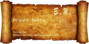 Bricht Metta névjegykártya